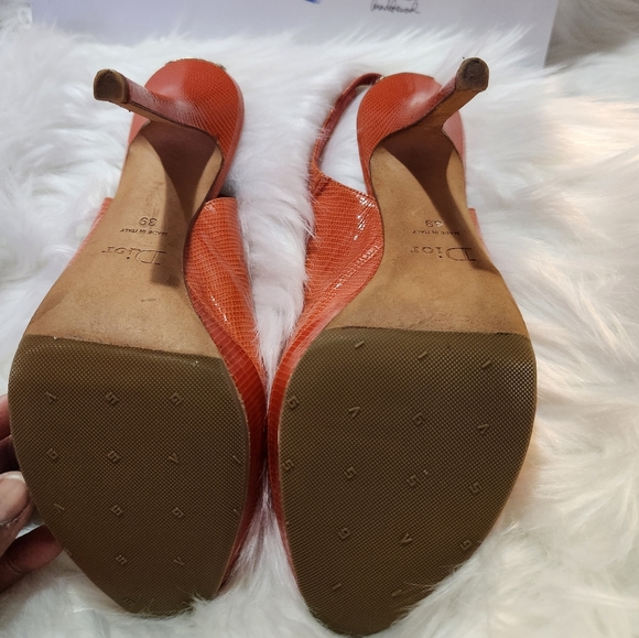 Christian Dior Orange Heels Size 9 EUC - Picture 6 of 6